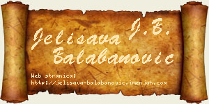 Jelisava Balabanović vizit kartica